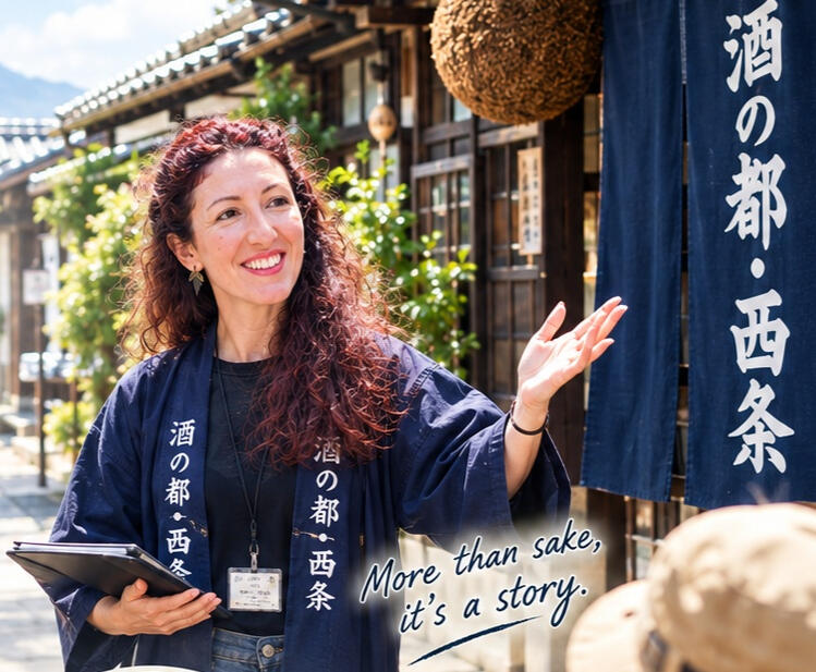 Sake tasting and brewery tour at Sakagura Street in Saijo, Hiroshima Ione, an English/Spanish speaking guide at Sakagura Street Saijo, Hiroshima